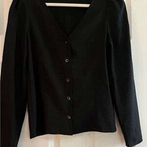 Madewell/Women’s Westover Black Textured Top LS NWOT size 0
